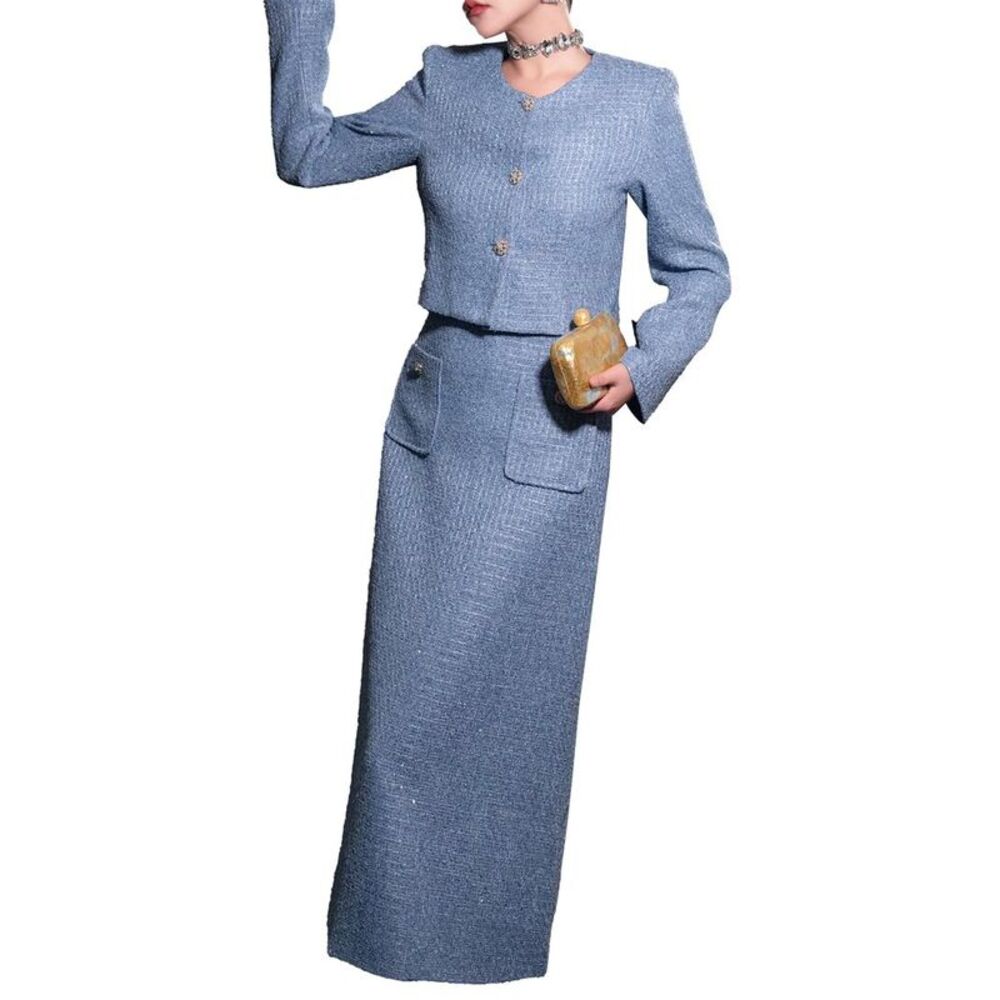 Brc By Burryco Womens  2Pc Cardigan & Dress Set, Blue